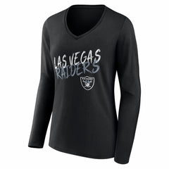 Las Vegas Raiders Women's Hustle Personalized Name & Number Long Sleeve V-Neck T-Shirt - Black for sale
