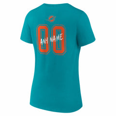 Miami Dolphins Women's Hustle Personalized Name & Number V-Neck T-Shirt - Aqua online