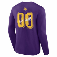 Minnesota Vikings Hustle Personalized Name & Number Long Sleeve T-Shirt - Purple for sale
