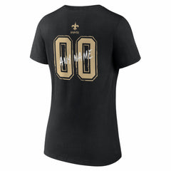 New Orleans Saints Women's Hustle Personalized Name & Number V-Neck T-Shirt - Black for sale