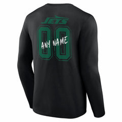 New York Jets Hustle Personalized Name & Number Long Sleeve T-Shirt - Black outlet