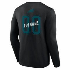 Philadelphia Eagles Hustle Personalized Name & Number Long Sleeve T-Shirt - Black outlet