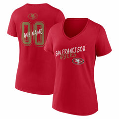San Francisco 49ers Women's Hustle Personalized Name & Number V-Neck T-Shirt - Scarlet on sale
