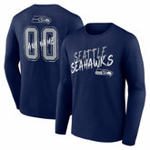 Seattle Seahawks Hustle Personalized Name & Number Long Sleeve T-Shirt - College Navy outlet
