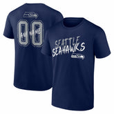 Seattle Seahawks Hustle Personalized Name & Number T-Shirt - College Navy sale