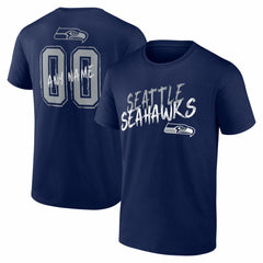 Seattle Seahawks Hustle Personalized Name & Number T-Shirt - College Navy sale