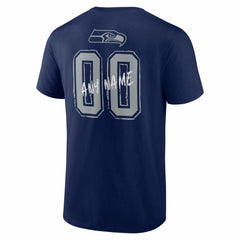 Seattle Seahawks Hustle Personalized Name & Number T-Shirt - College Navy sale