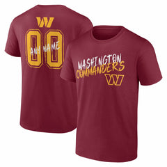 Washington Commanders Hustle Personalized Name & Number T-Shirt - Burgundy sale