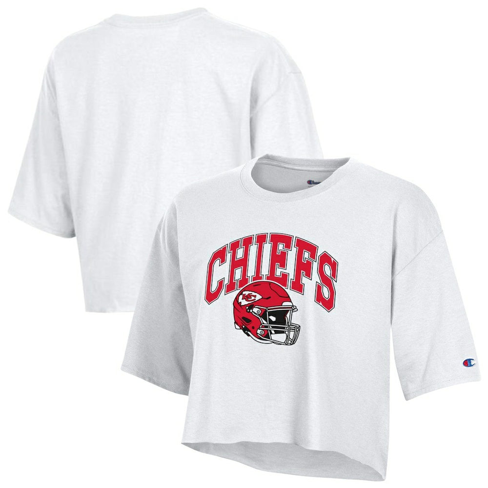 Kansas City Chiefs Champion Women's Boyfriend Cropped T-Shirt - White cheap
