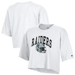 Las Vegas Raiders Champion Women's Boyfriend Cropped T-Shirt - White sale