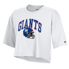New York Giants Champion Women's Boyfriend Cropped T-Shirt - White cheap