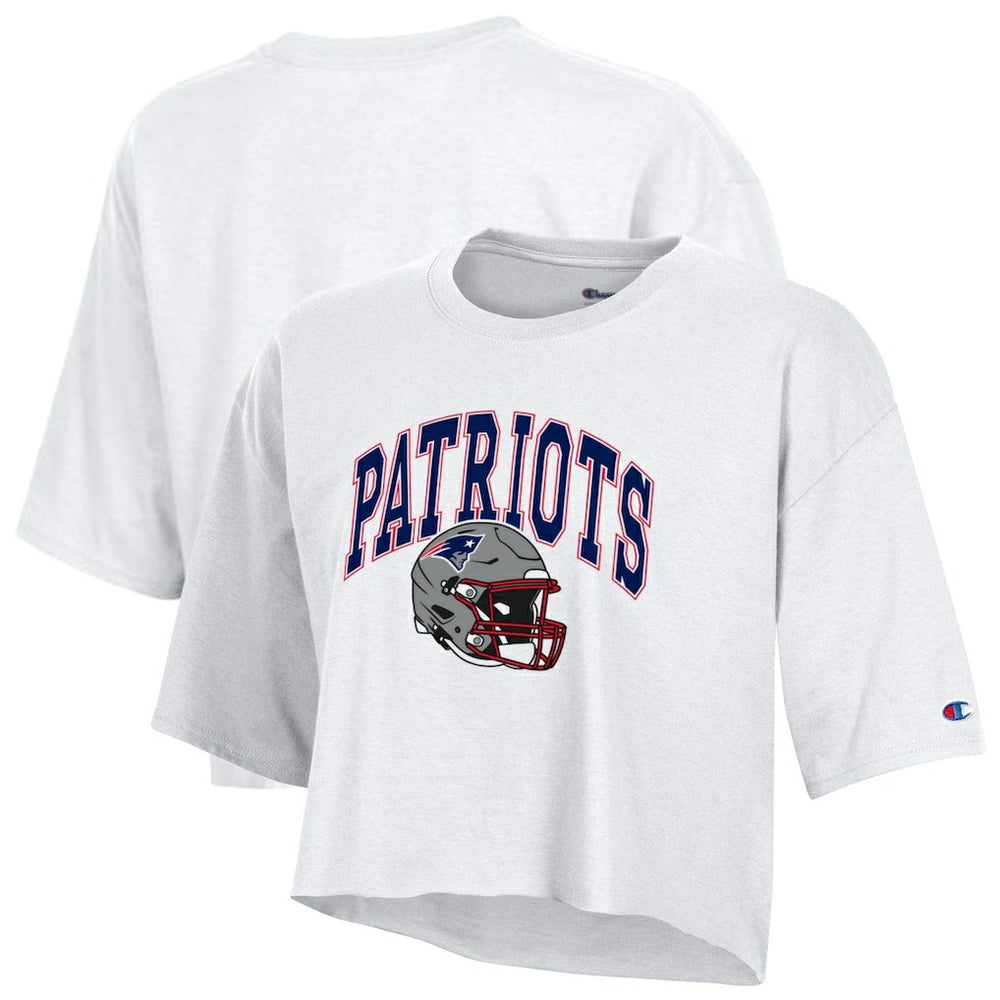 New England Patriots Champion Women's Boyfriend Cropped T-Shirt - White discount