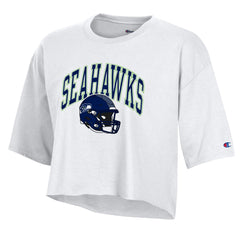 Seattle Seahawks Champion Women's Boyfriend Cropped T-Shirt - White for sale