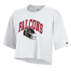 Atlanta Falcons Champion Women's Boyfriend Cropped T-Shirt - White discount