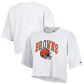 Cleveland Browns Champion Women's Boyfriend Cropped T-Shirt - White cheap