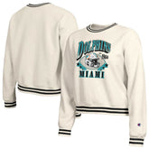 Miami Dolphins Champion Women's Reverse Weave Fleece Sweatshirt - Cream outlet