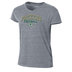 Green Bay Packers Champion Women's Triumph Tri-Blend V-Neck T-Shirt - Heather Gray discount