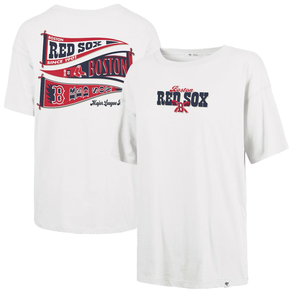 Boston Red Sox Women's Bow & Banner Sadie T-Shirt - Sand | 47 brand