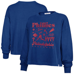 Philadelphia Phillies Women's Team Collage Sydney Long Sleeve T-Shirt - Royal | 47 brand
