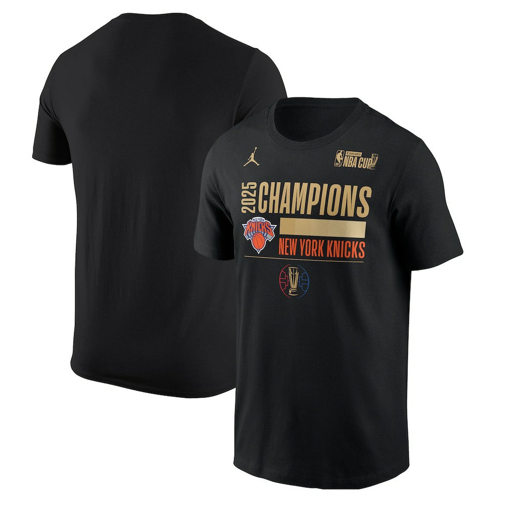 New York Knicks Jordan Brand 2025 NBA Cup Champions Locker Room T-Shirt - Black cheap
