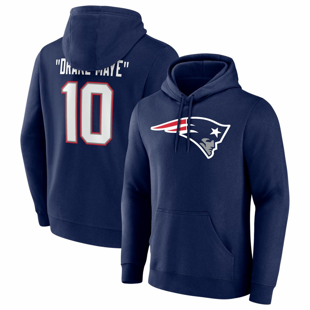 Drake Maye New England Patriots Nickname Hoodie - Navy on sale