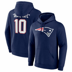 Drake Maye New England Patriots Nickname Hoodie - Navy on sale