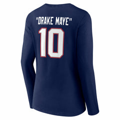 Drake Maye New England Patriots Women's Nickname V-Neck Long Sleeve T-Shirt - Navy online