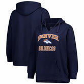 Denver Broncos Women's Plus Size Heart & Soul Notch Neck Hoodie - Navy outlet