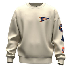 Houston Astros Unisex Spirit Jersey Fleece Crewneck Pennant Sweatshirt - Tan