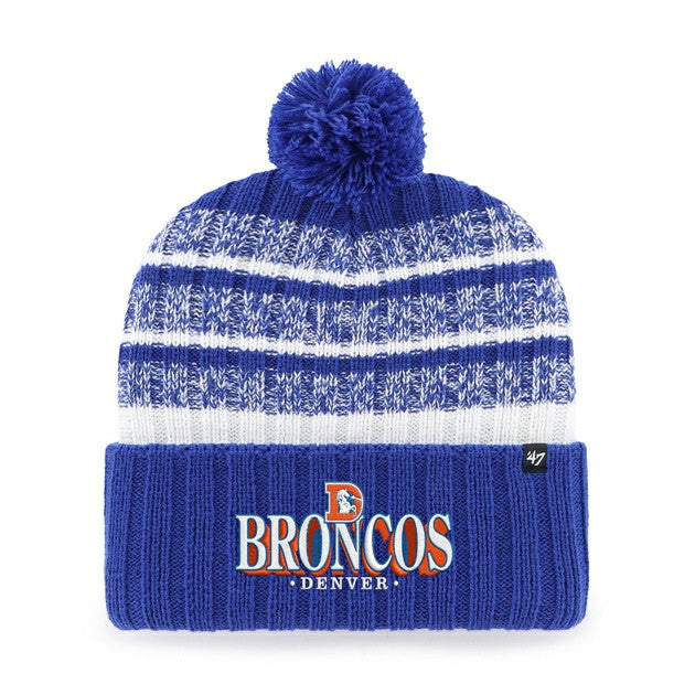Denver Broncos '47 Tavern Cuffed Knit Hat with Pom - Royal discount