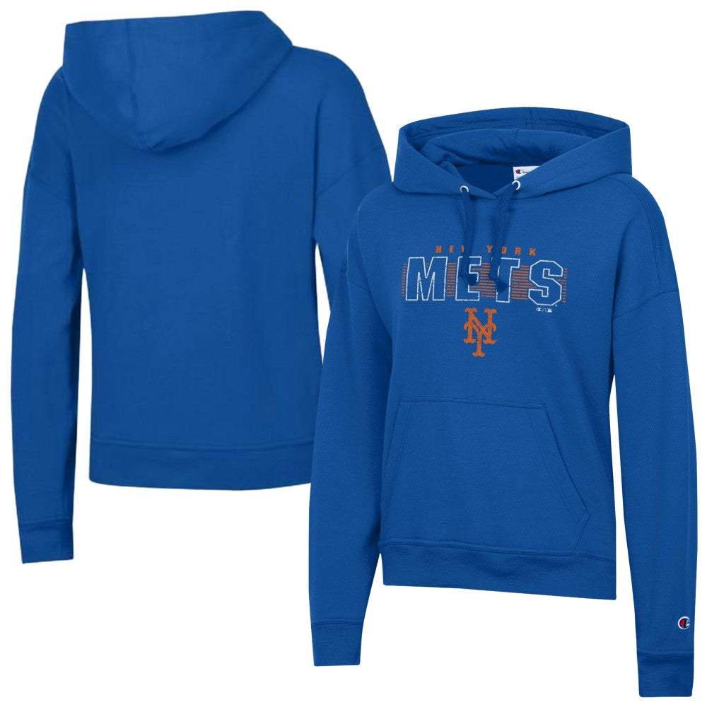 New York Mets Champion Women's Distressed Powerblend Hoodie - Royal