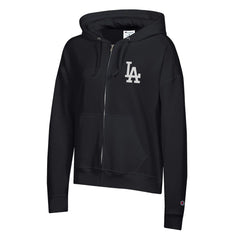 Los Angeles Dodgers Champion Women's Powerblend Fleece Full-Zip Hoodie - Black