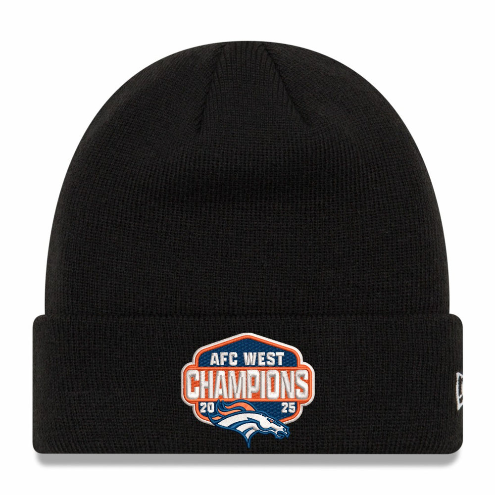 Denver Broncos New Era 2025 AFC West Division Champions Cuffed Knit Hat - Black for sale
