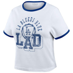 Los Angeles Dodgers WEAR by Erin Andrews Women's Ringer Baby T-Shirt - White