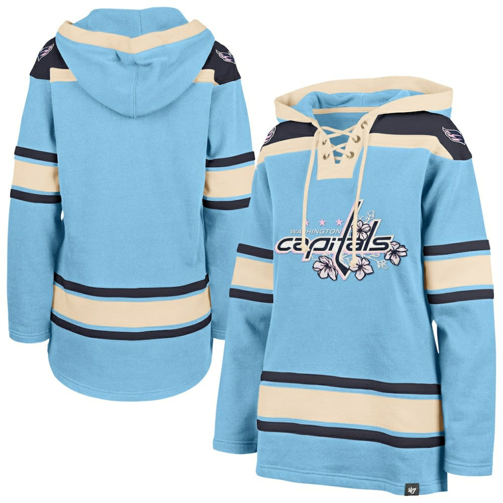 Washington Capitals '47 Women's Superior Lacer Pullover Hoodie Light Blue