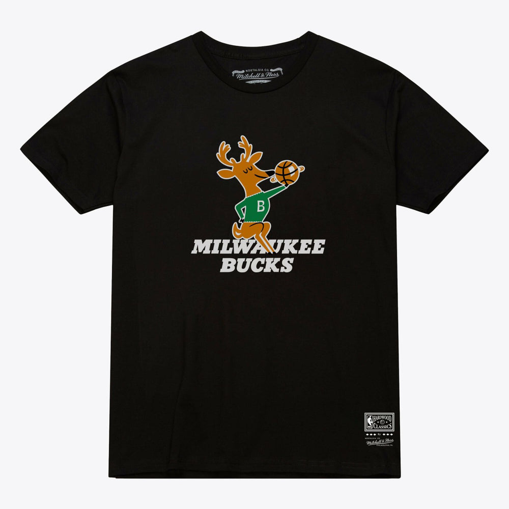 Milwaukee Bucks Unisex Hardwood Classics Arch T-Shirt - Black | Mitchell & Ness for sale