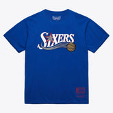 Philadelphia 76ers Unisex Hardwood Classics Arch T-Shirt - Royal | Mitchell & Ness cheap
