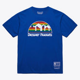 Denver Nuggets Unisex Hardwood Classics Basic Logo Arch T-Shirt sale - Royal | Mitchell & Ness outlet