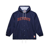 Detroit Tigers Full-Snap Hooded Coaches Jacket - Navy | Mitchell & Ness