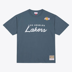 Los Angeles Lakers Thunderstorm T-Shirt - Blue | Mitchell & Ness sale