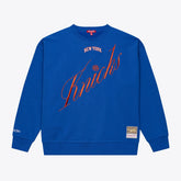 New York Knicks Women's Hardwood Classics Script Lightweight Sweatshirt - Royal | Mitchell & Ness sale
