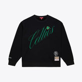 Boston Celtics Women's Hardwood Classics Script Lightweight Sweatshirt - Black | Mitchell & Ness online