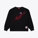 Denver Nuggets Women's Hardwood Classics Script Lightweight Sweatshirt sale - Black | Mitchell & Ness online