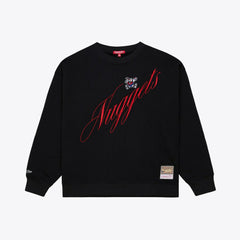 Denver Nuggets Women's Hardwood Classics Script Lightweight Sweatshirt sale - Black | Mitchell & Ness online
