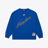 Golden State Warriors Women's Hardwood Classics Script Lightweight Sweatshirt sale - Royal | Mitchell & Ness on sale