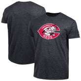 Cincinnati Reds Champion Cooperstown Logo Tri-Blend T-Shirt - Black