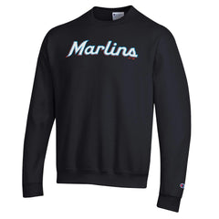 Miami Marlins Champion Powerblend Wordmark Sweatshirt - Black