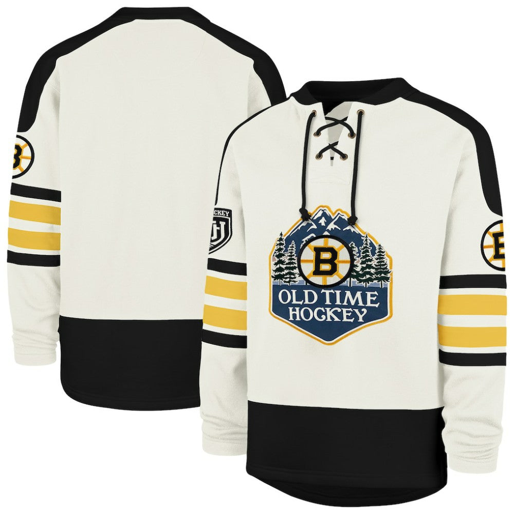 Boston Bruins '47 Pond Hockey Trio Eternal Lacer Sweatshirt Cream