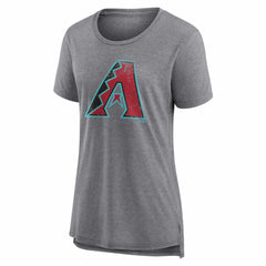 Arizona Diamondbacks Women's Heritage Personalized Any Name & Number Tri-Blend T-Shirt - Gray