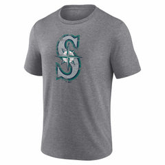 Seattle Mariners Heritage Personalized Any Name & Number Tri-Blend T-Shirt - Gray